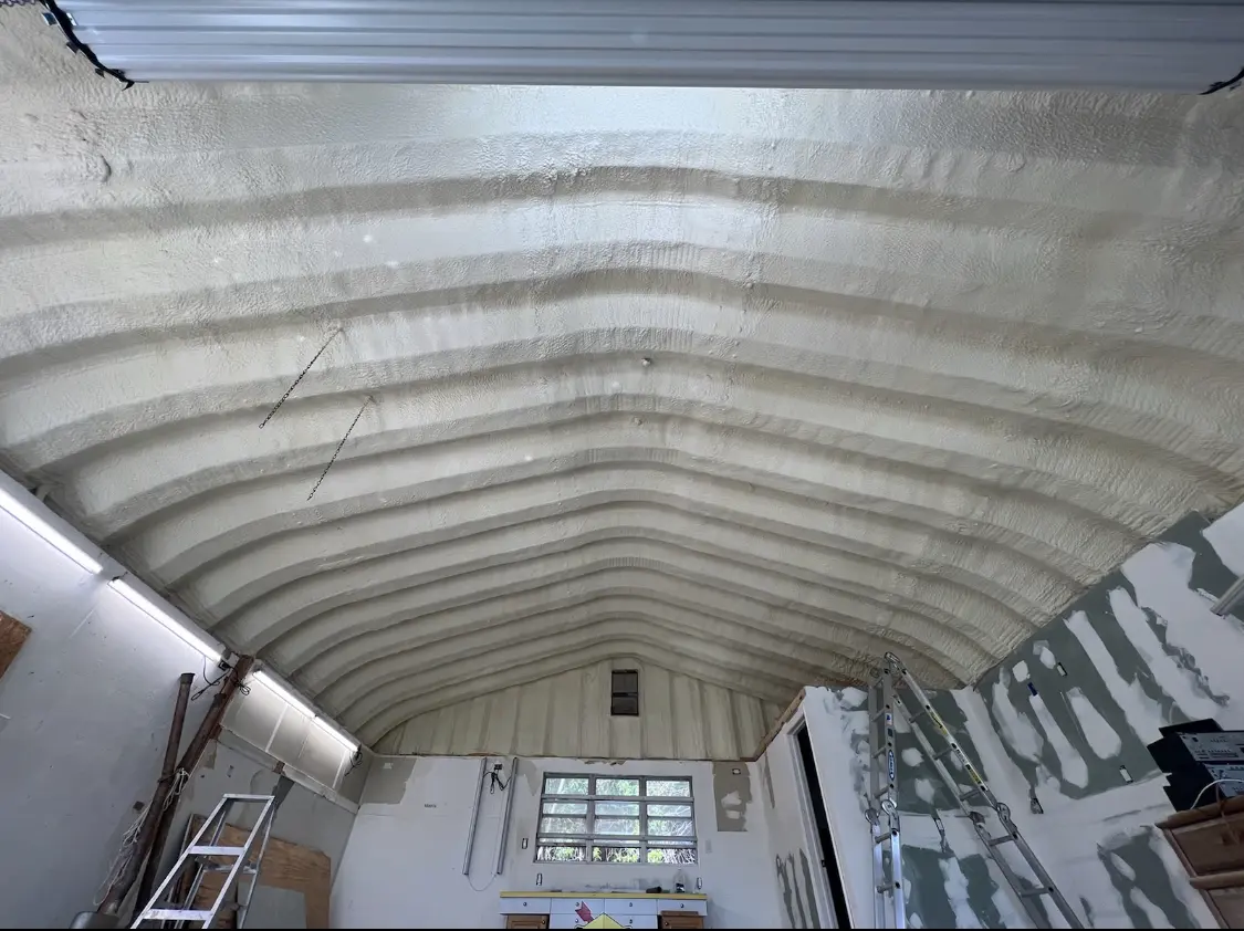 Spray polyurethane foam applied to the underside of a metal roof deck in Mount Arlington